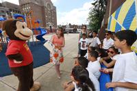 With Curious George at a Read by 4th event at McClure Elementary!